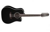 GUITARRA TAKAMINE DREADNOUGHT CUTAWAY ELECTRO BLACK 12 ST GTVEF381SC  