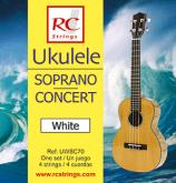 CUERDAS ROYAL CLASSIC Ukelele White Soprano-Concert  -  UWSC70