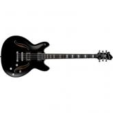 HAGSTROM Guitarra de cuerpo semi-hueco VIKING DLX BARITONE BLK. 619268