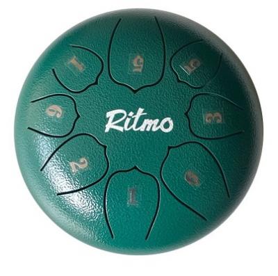 MINI TONGUE DRUM DE 6� - 8 NOTAS LOTUS DISPLAY VERDE TD8GR