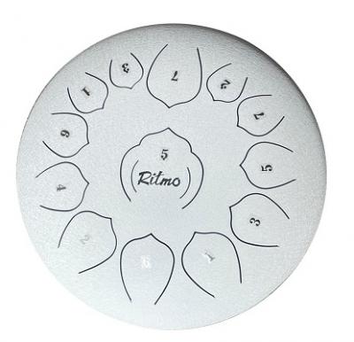 TONGUE DRUM DE 12� 13 NOTAS UPGRADED PREMIUM LOTUS SERIE BLANCO TD12WH