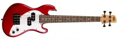 UKELELE KALA U-BASS DE CUERPO MACIZO ROJO DE 4 CUERDAS UBASSSBRDFS