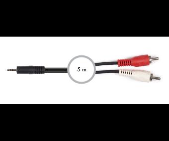 CABLE AUDIO 2RCA-MINI JACK STEREO 5 METROS AA727-5