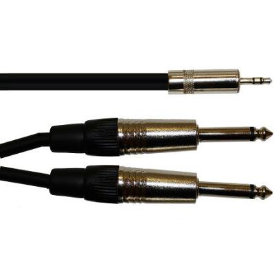 CABLE OQAN MINIJACK ESTEREO- 2 JACK MACHO MONO 030080 