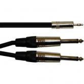 CABLE OQAN MINIJACK ESTEREO- 2 JACK MACHO MONO 030080 